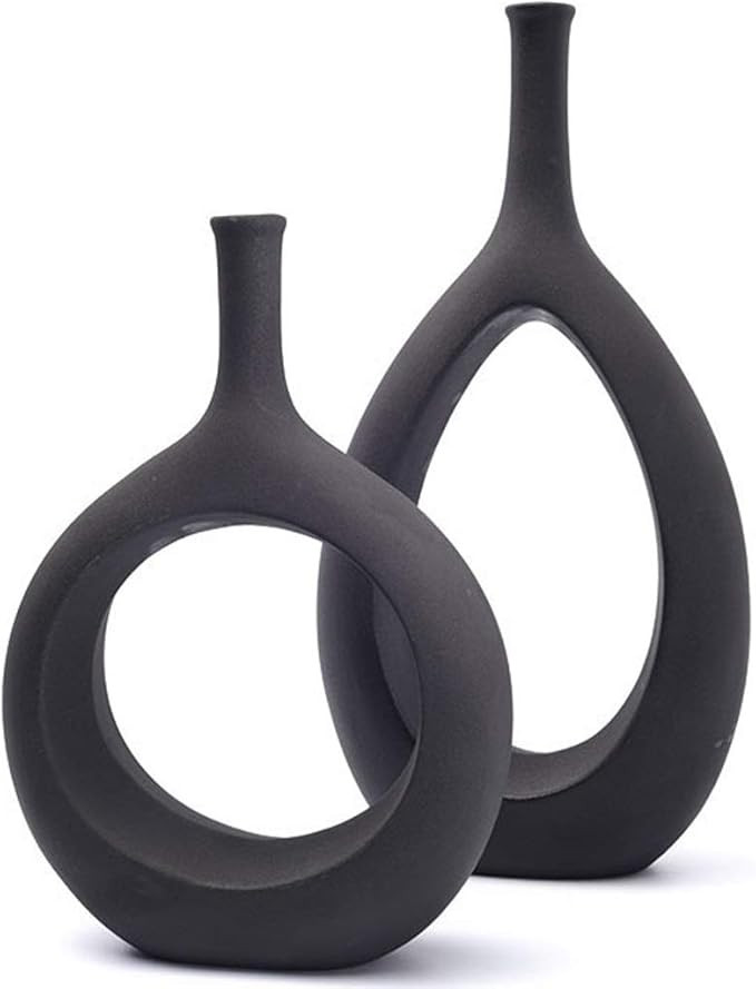 WEIE Vases Ceramic Flower Vases, Set of 2 Handmade Modern Decorative Vase for Living Room, Kitche... | Amazon (US)