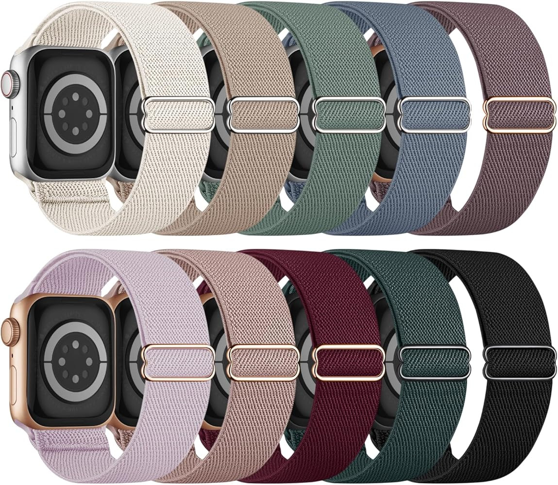 10 Pack Stretchy Bands Compatible with Apple Watch Band 40mm 38mm 41mm 42mm 44mm 45mm 46mm 49mm W... | Amazon (US)