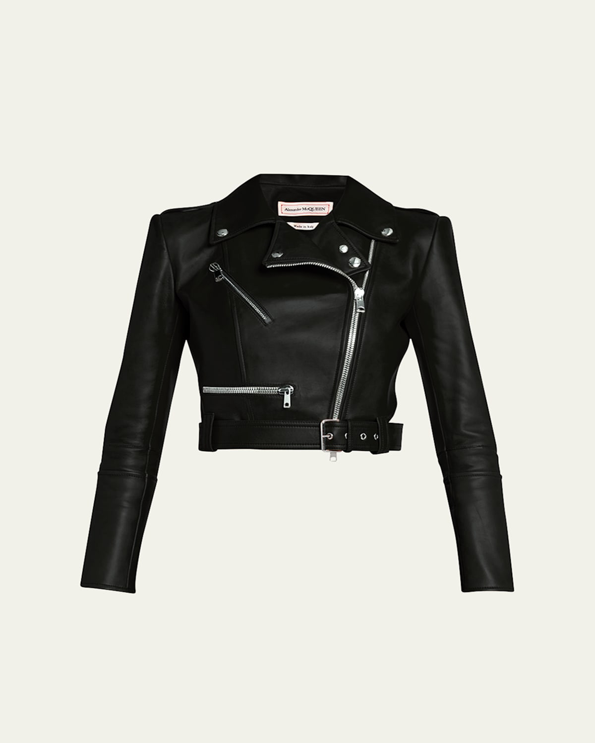 Cropped Leather Biker Jacket | Bergdorf Goodman