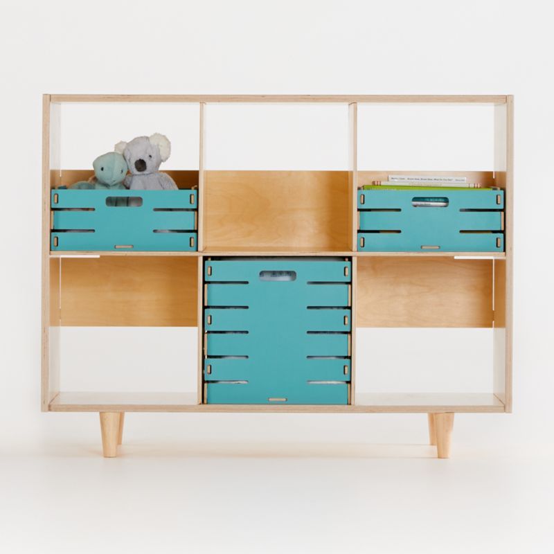 Kids 6 Cubby Birch Bookcase + Reviews | Crate and Barrel | Crate & Barrel