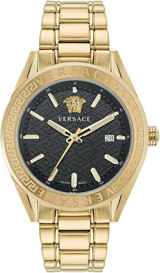 Versace V-Code Collection Luxury Mens Watch Timepieces with a Gold Bracelet Featuring a IP Yellow... | Amazon (CA)