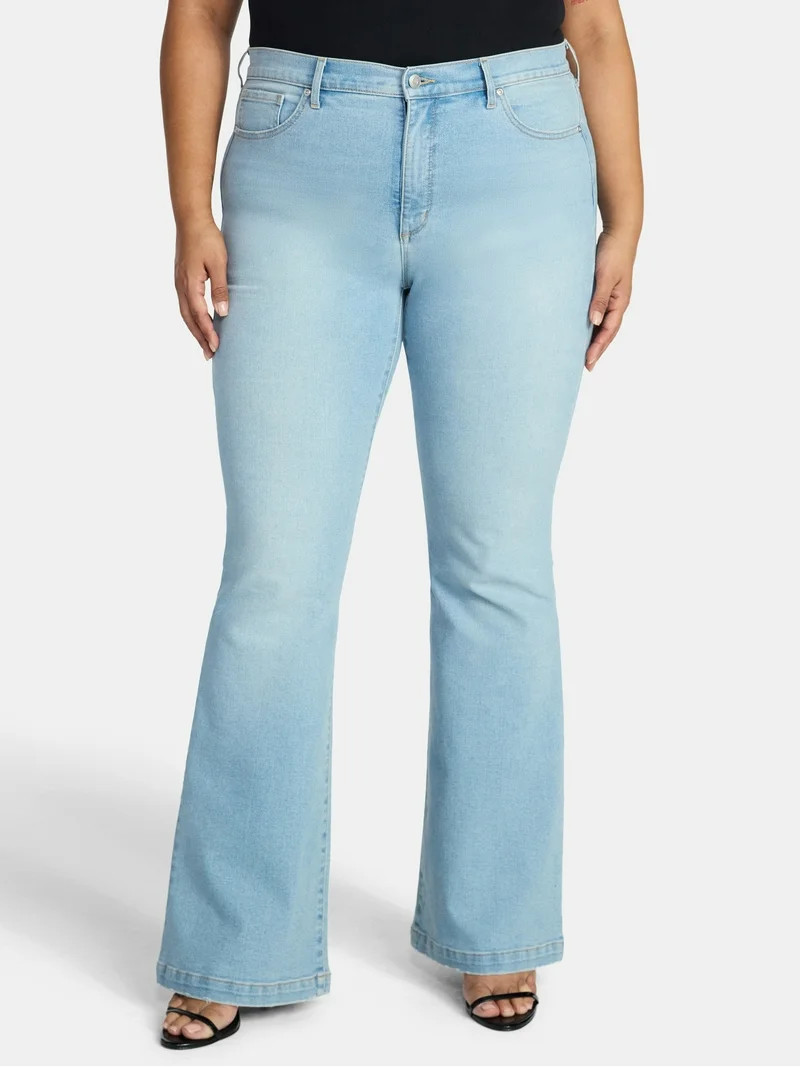 Sofia by Sofia Vergara Women's and Women's Plus Melisa Flare High Rise Jeans, 30.5", 32.5" and 34... | Walmart (US)