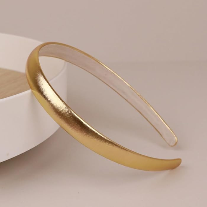 Gold Headband for Women and Girls - Satin Hair Band, Cute Headpiece, Hair Accessories | Amazon (US)
