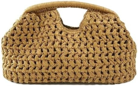 Large Straw Clutch Bag for Women Summer Satchel Purse Fashion Woven Top Hanlde Handbags for Beach... | Amazon (US)