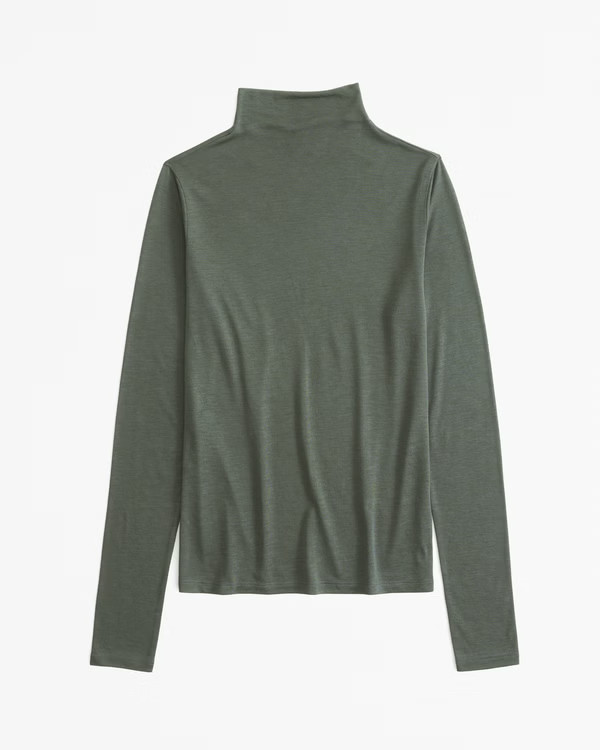 Long-Sleeve Grown-On Mockneck Top | Abercrombie & Fitch (US)