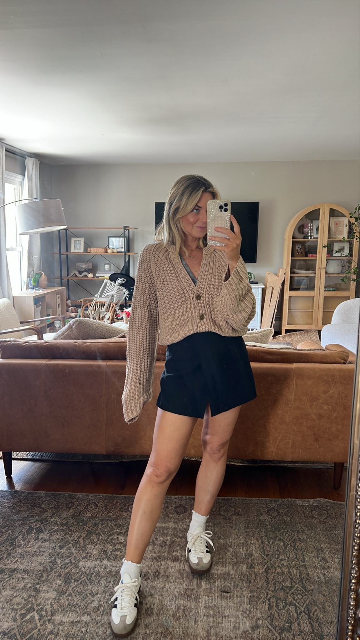 【AAKE】(with Underpants) SIMS CORDUROY MINI SK AO76 skirt Anka Olive Green girls