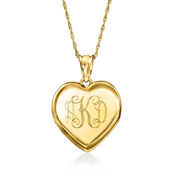 14kt Yellow Gold Personalized Heart Locket Necklace | Ross-Simons
