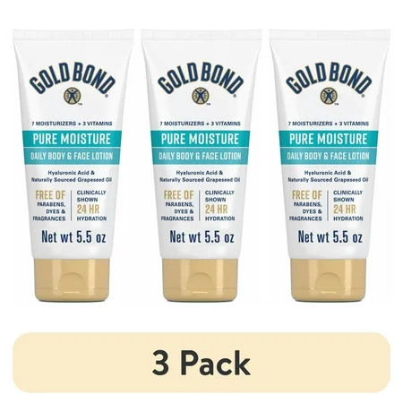(3 pack) Gold Bond Pure Moisture Body and Face Lotion & Cream for Dry Skin, 5.5 oz. | Walmart (US)