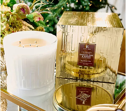 Elton John x Slatkin + Co. Luxe 80oz Candle - QVC.com | QVC