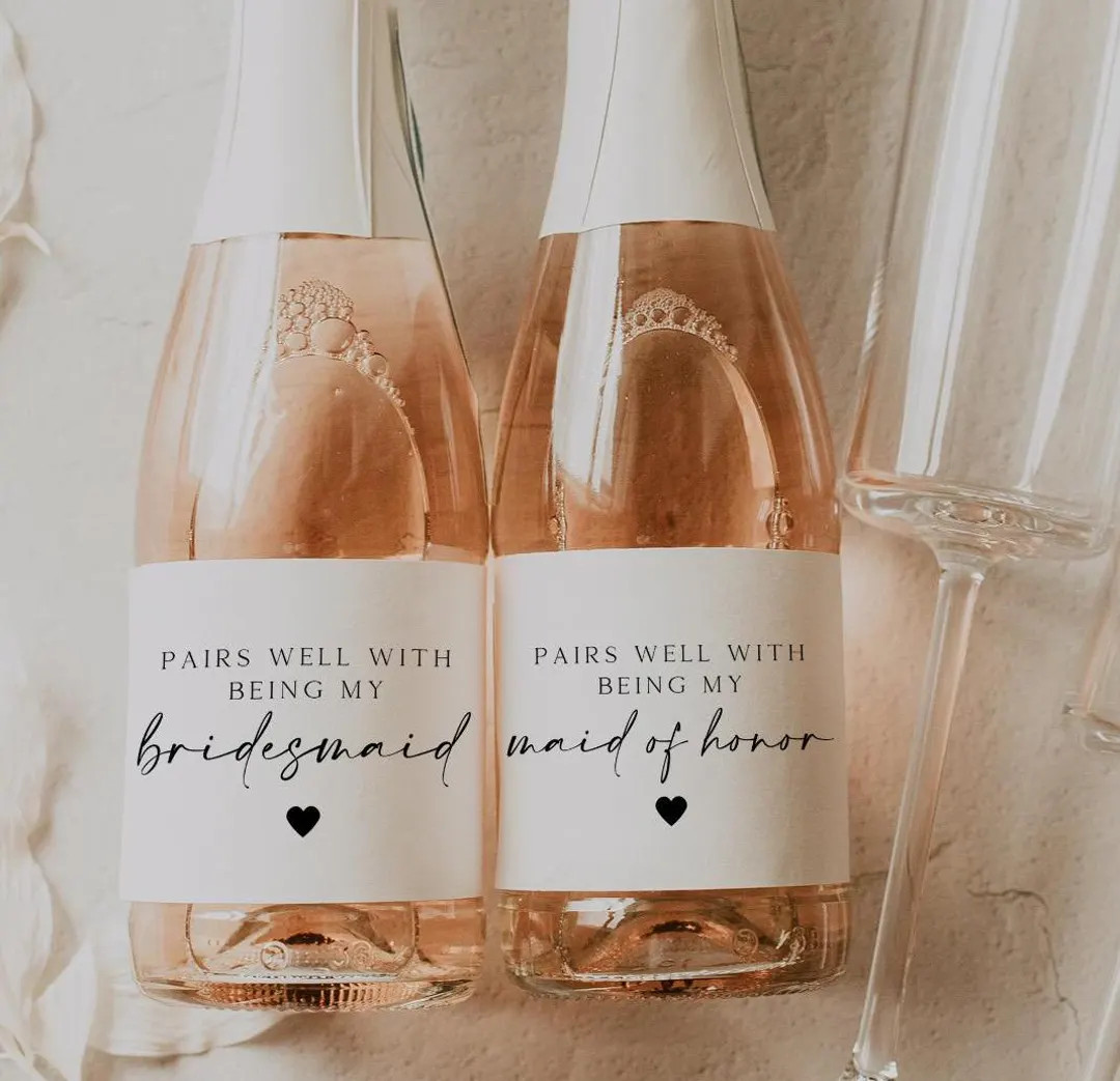 Bridesmaid Proposal Gift -  Bridesmaid Mini Champagne Label, Bridesmaid Gift, Maid of Honor Gift,... | Etsy (US)