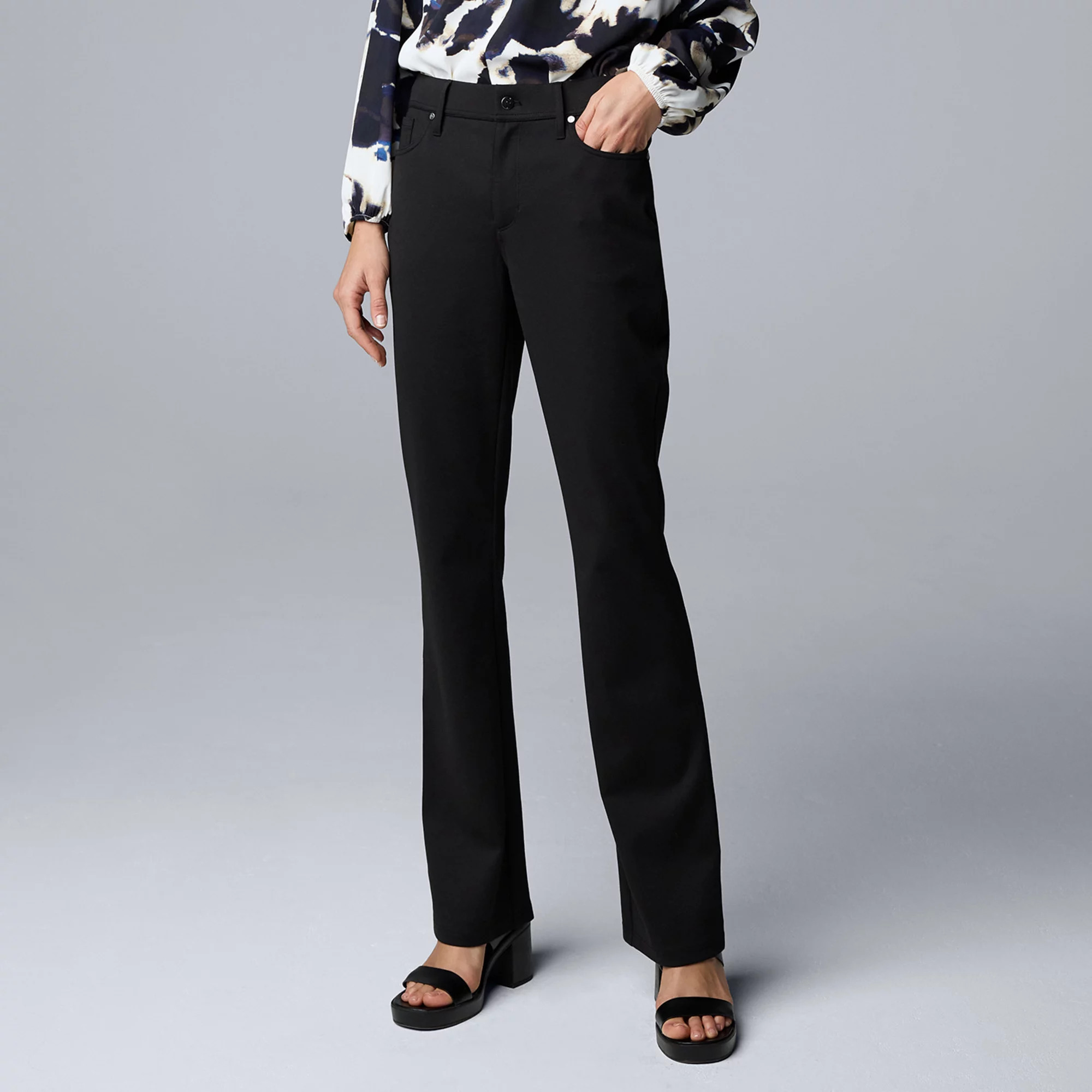 Women's Simply Vera Vera Wang Mid Rise 5 Pocket Ponte Boot Pants | Kohl's