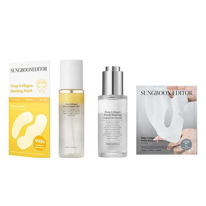 SUNGBOON EDITOR Refine Finelines Routine for Glass Skin Set (Deep Collagen Face Mask 4ea, Collage... | Amazon (US)