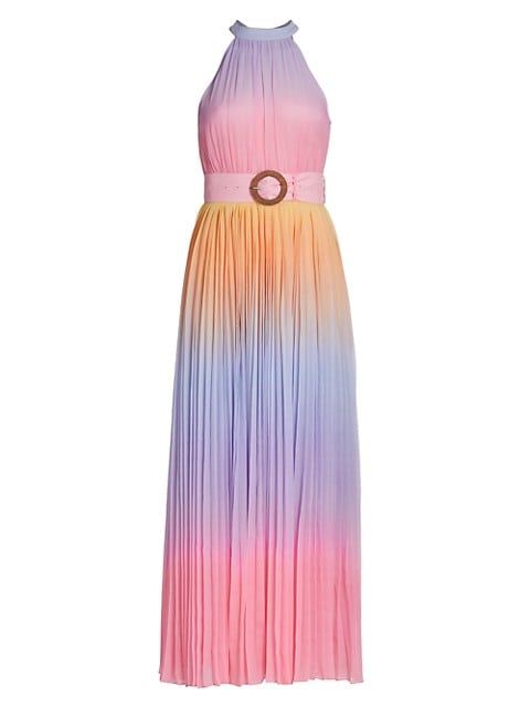 Emi Ombre Pleated Halter Dress | Saks Fifth Avenue