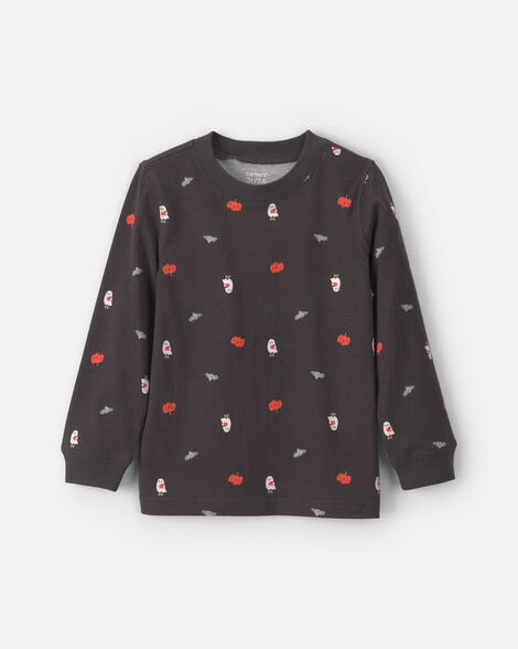 Toddler Boy Pumpkin Halloween Long-Sleeve Tee - Black | Carter's | Carter's Inc