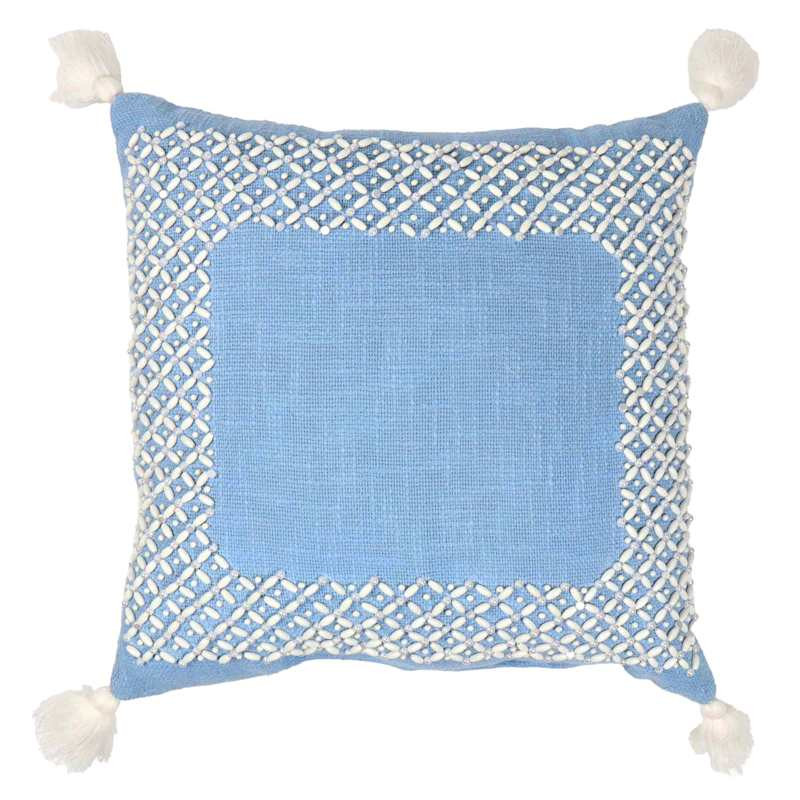 Providence Beaded Border Throw Pillow with Tassels, 18" | At Home