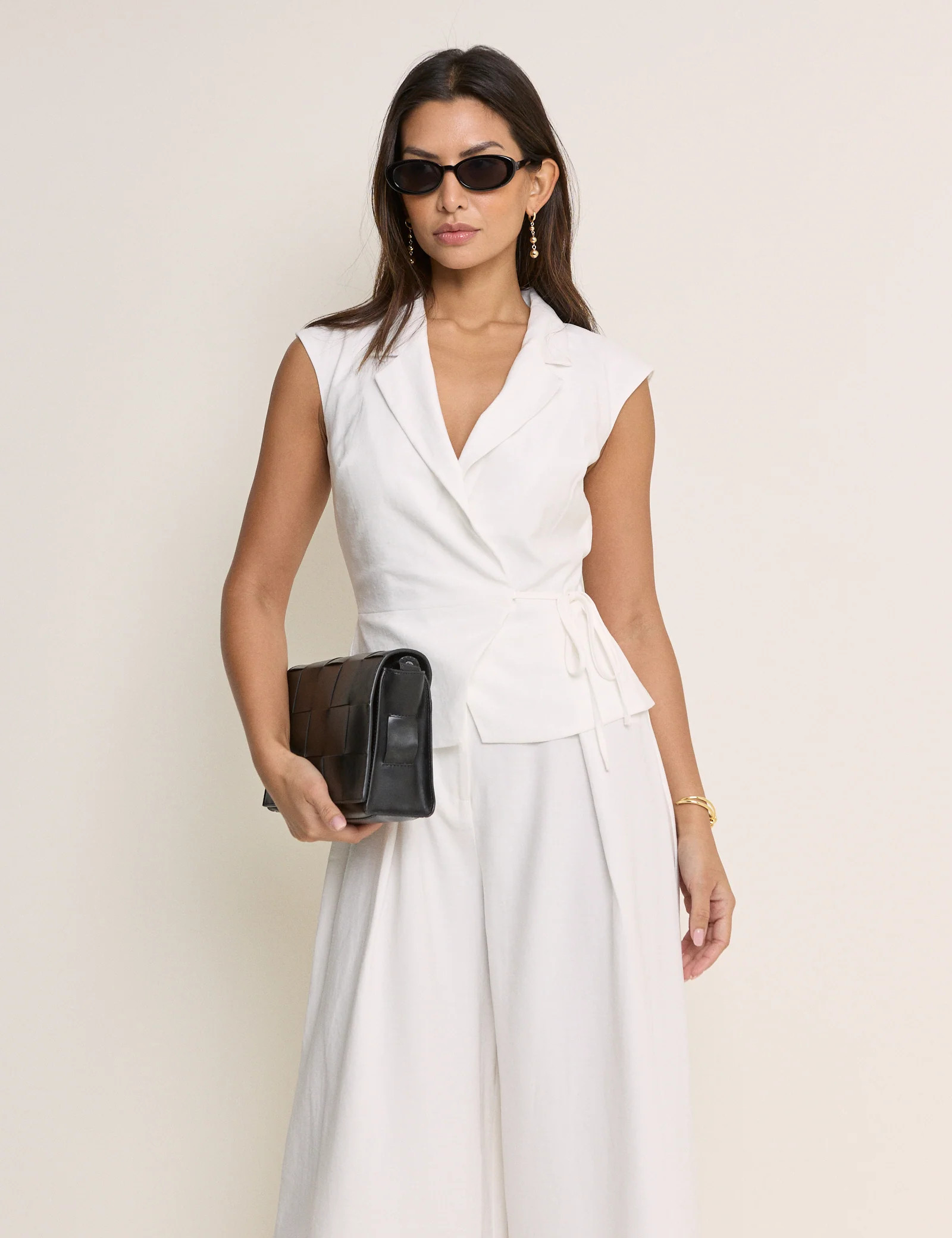 White Tailored Edith Jumpsuit | Nobody's Child