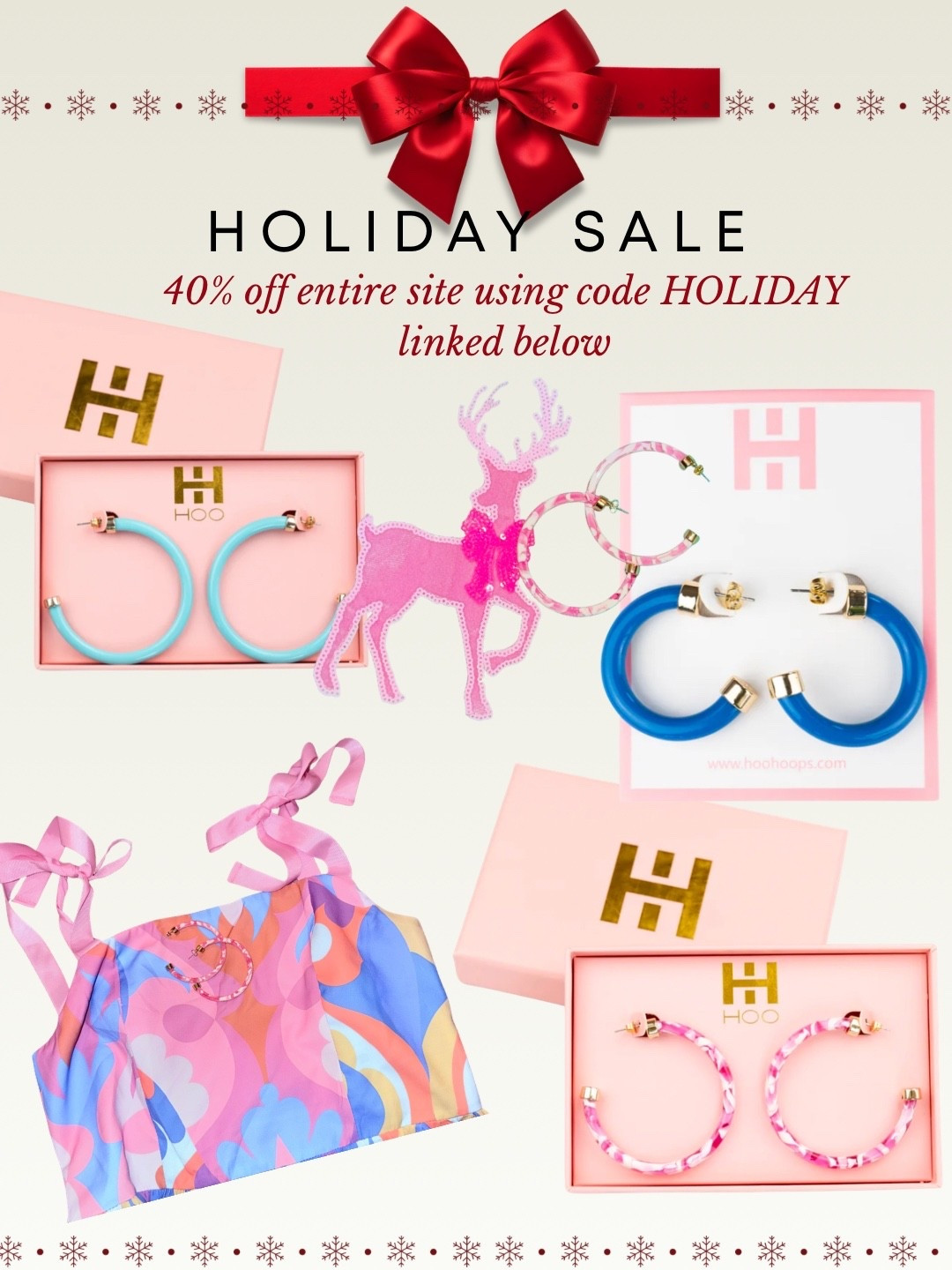 One of the best sales of the year on HooHoops! Large hoops starting at $18! They transition through every season, dress them up or down! I have them paired with my reindeer but they’re also in line for spring!

#LTKootd #LTKFindsUnder50 #LTKSaleAlert