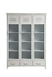 Creative Co-Op White Metal Locker Style Glass Doors, 3 Drawers & 15 Compartments Cabinet | Amazon (US)
