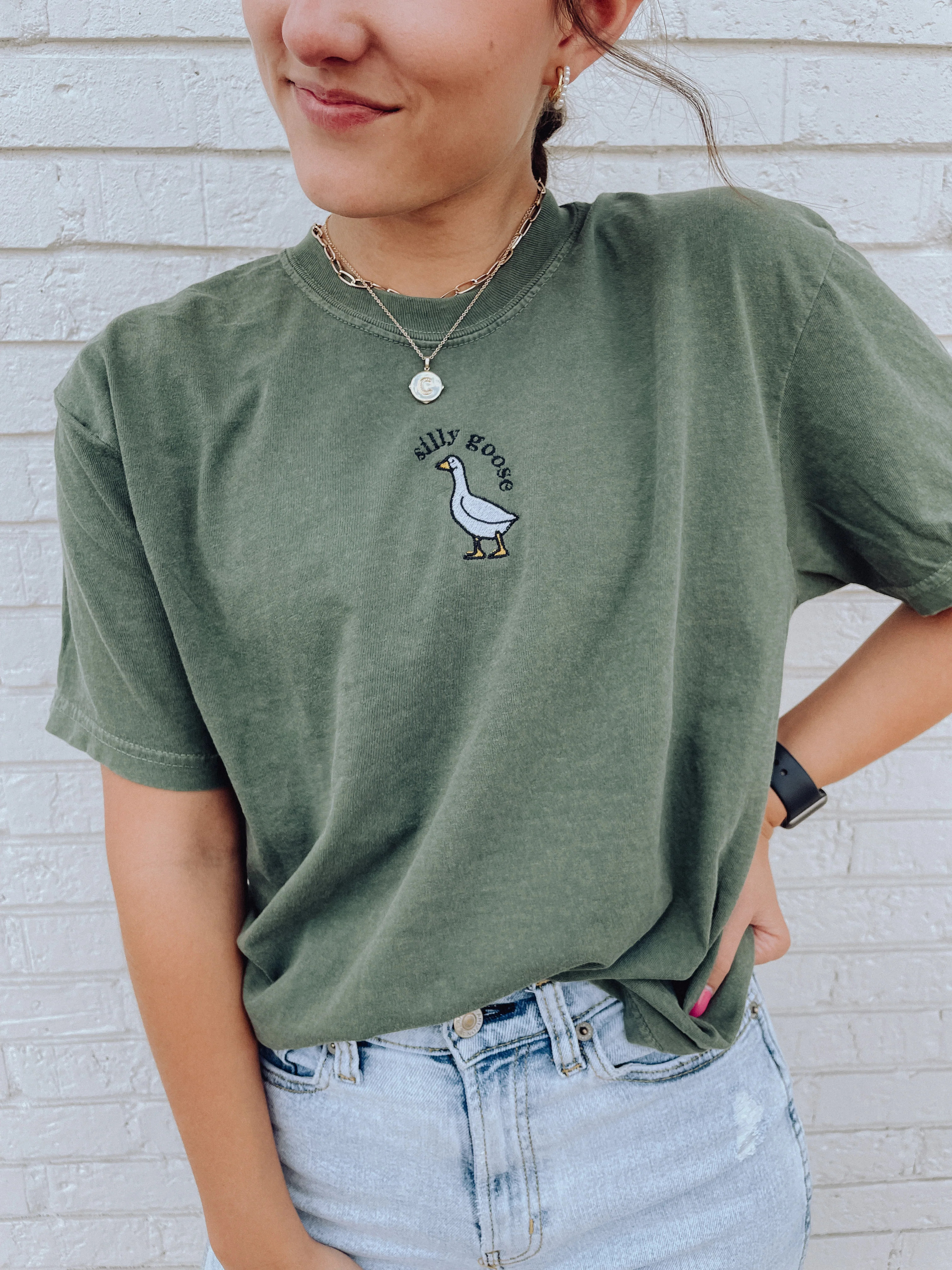 Silly Goose Embroidered Tee | TEES by Taylor