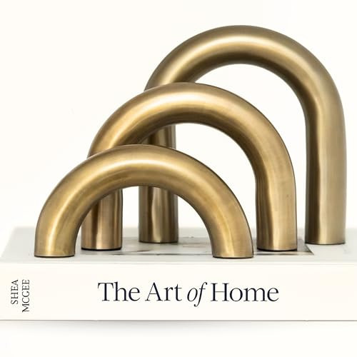STRONA Brass Finish Arch Decor - 3 Piece Organic Modern Home Decor Accent Set for Bookshelf, Coffee Table & Console Styling | Amazon (US)