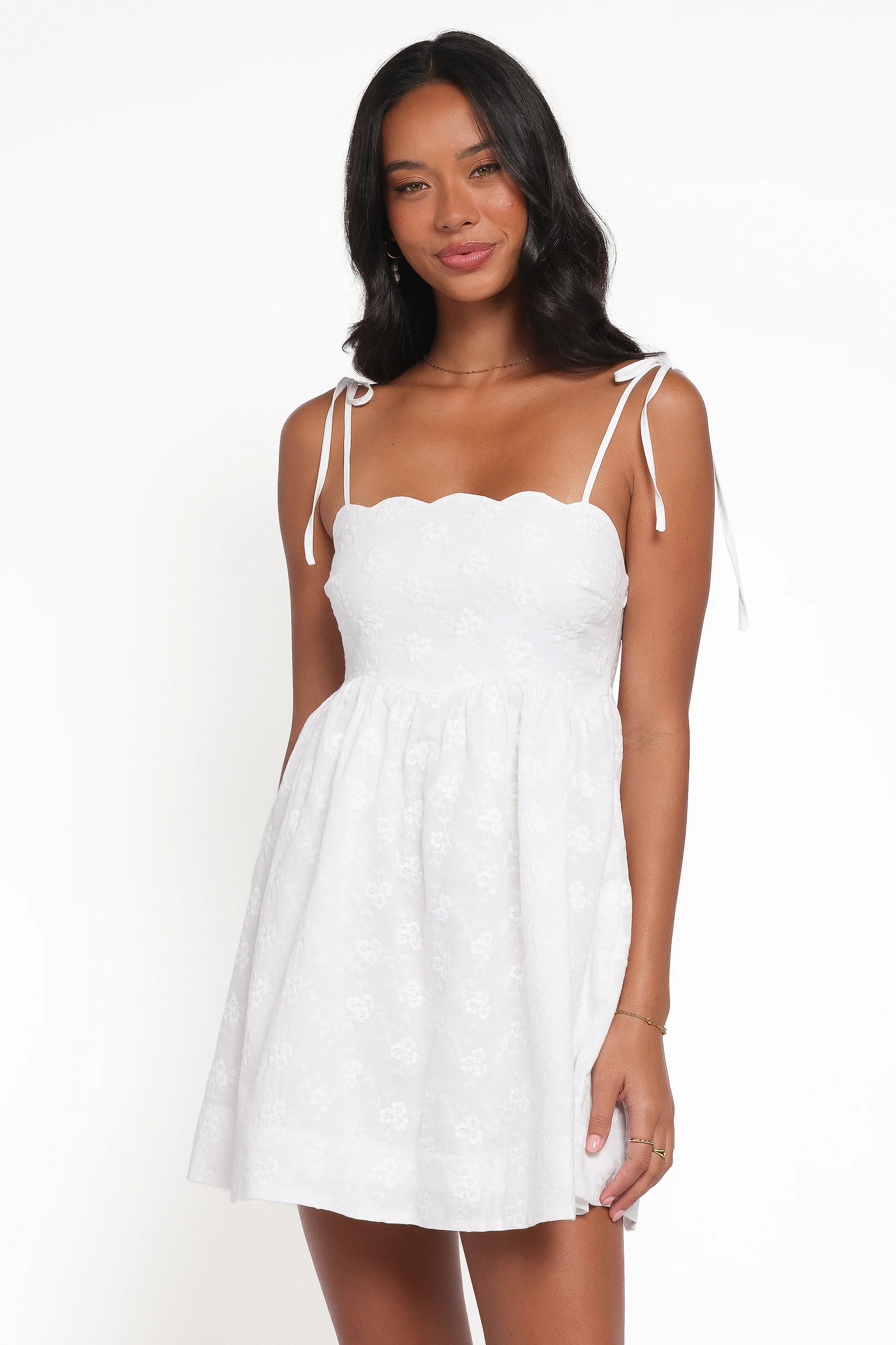 Lynne Mini Dress - White Broderie | Petal & Pup (AU)
