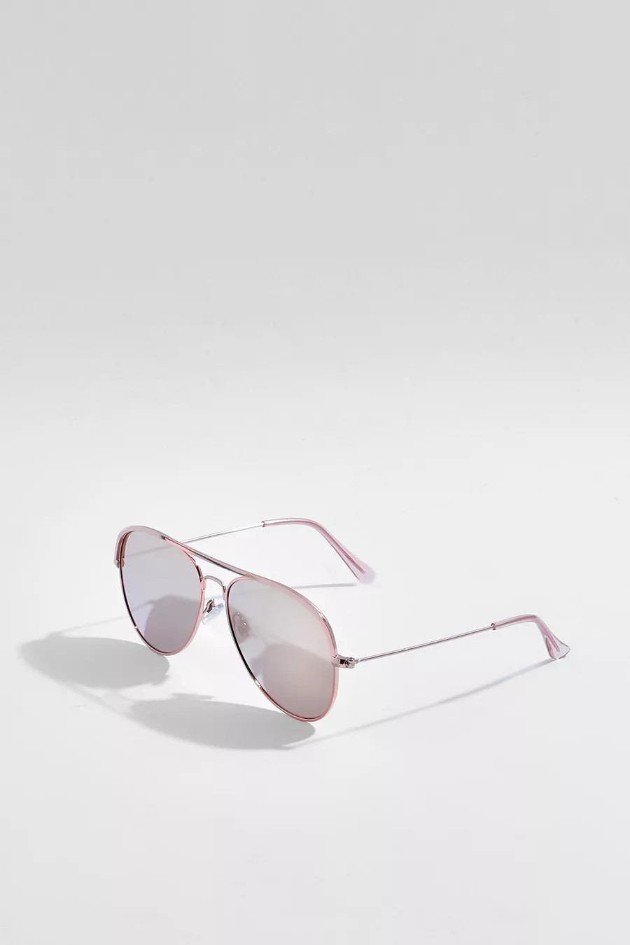 Rose Gold Lens Aviator Sunglasses | Boohoo.com (UK & IE)