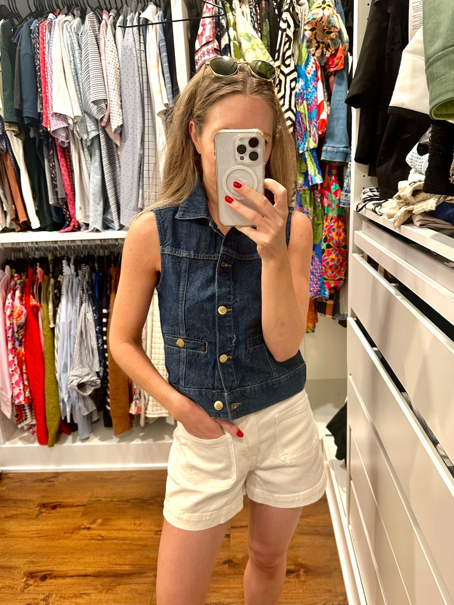 This denim vest is part of a matching set but I love it just as much on its own! Also super cute with a scarf tied around the neck. Shorts are a great dupe for the Anthropologie Maeve shorts. The fit is wonderful - white shorts are a must for summer  Everything is on sale!

#LTKFindsUnder50 #LTKSummerEdit #LTKSaleAlert