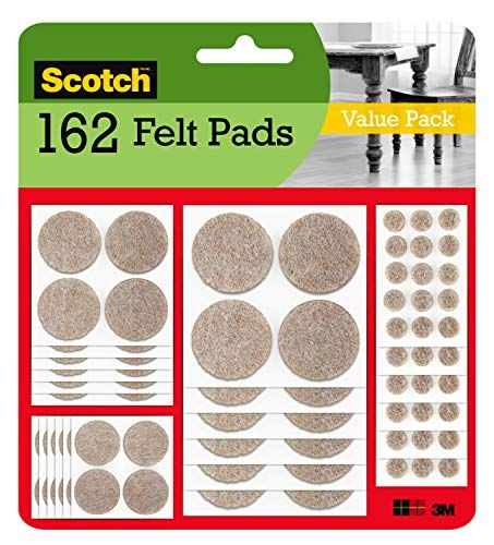 Scotch Felt Pads, Felt Furniture Pads for Protecting Hardwood Floors, Round, Beige, Assorted Sizes V | Amazon (US)