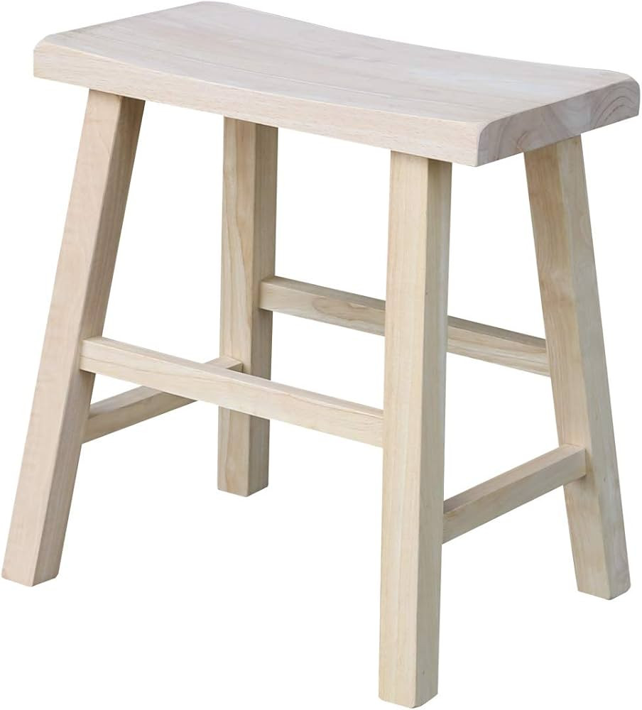 International Concepts 18-Inch Saddle Seat Stool, Unfinished | Amazon (US)
