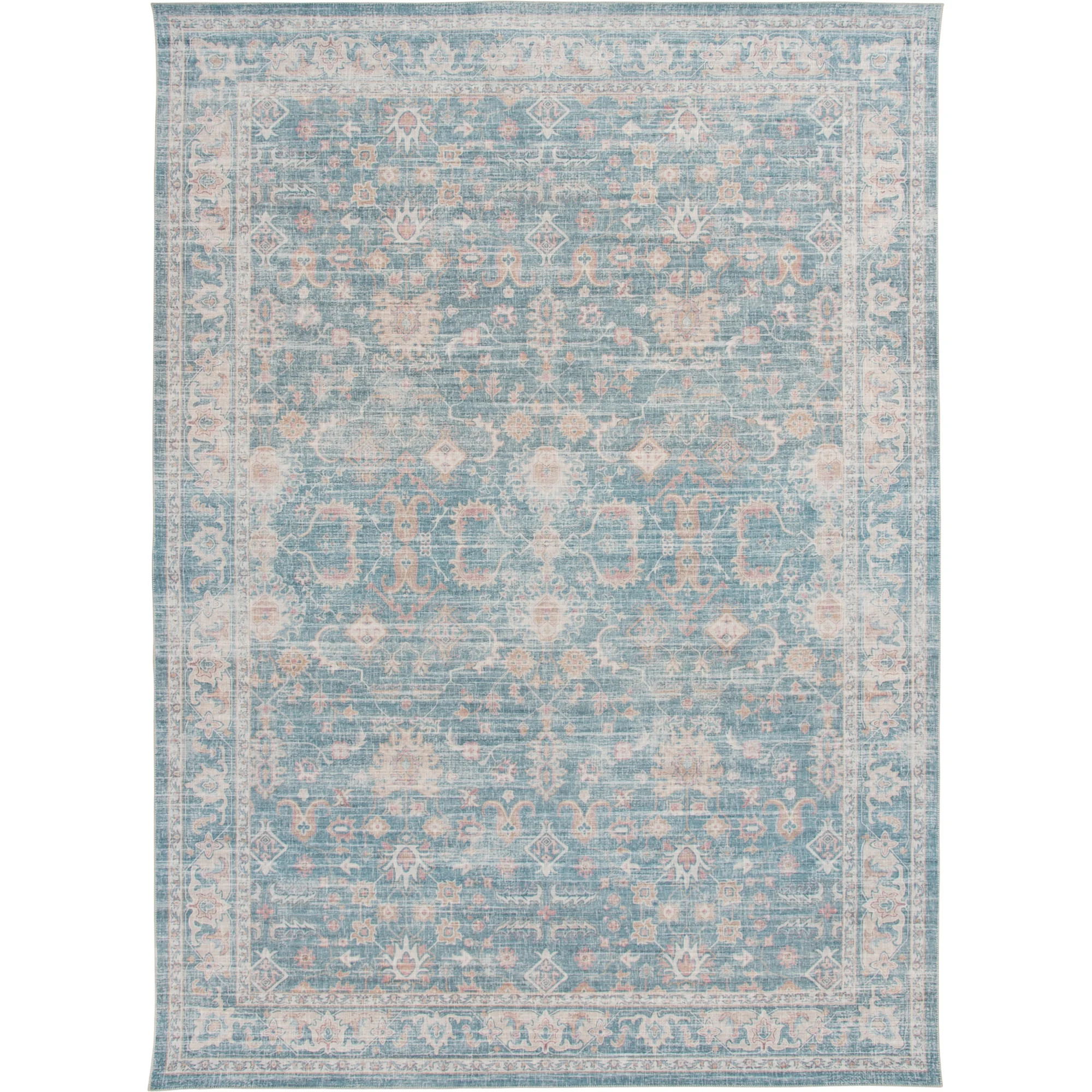 Better Homes & Gardens 8' x 10' Teal Persian Blooms Indoor Area Rug | Walmart (US)