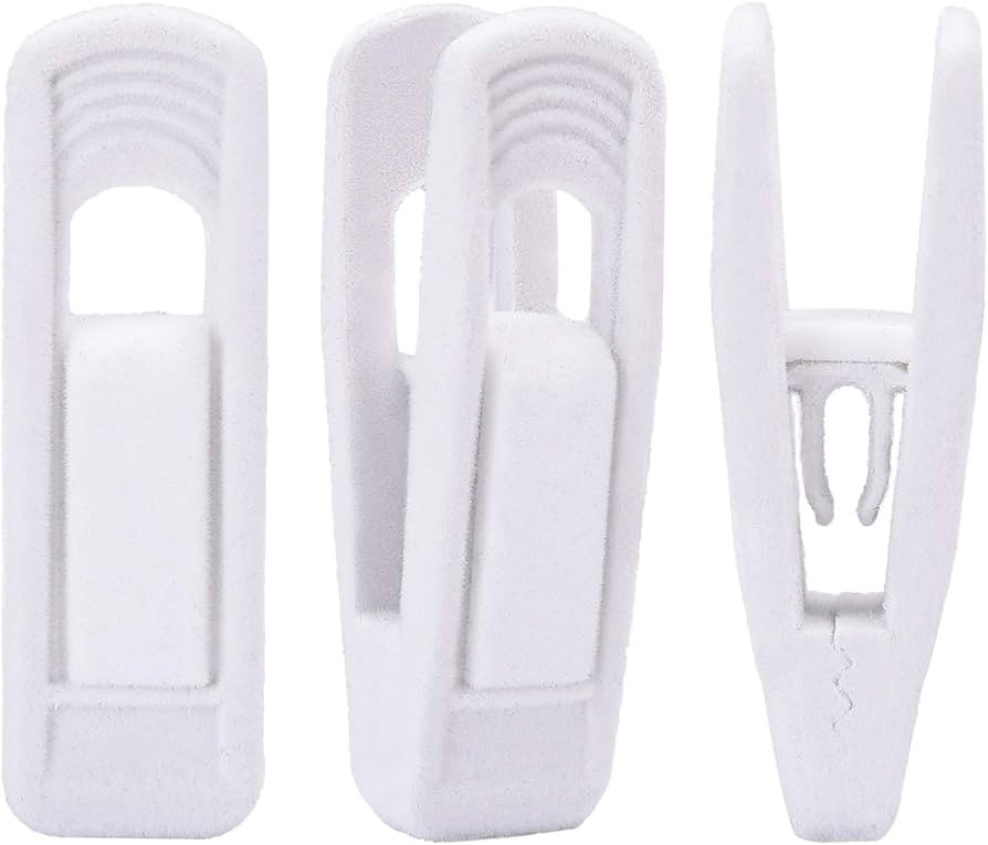 Trgowaul Velvet Hangers Clips, Pants Hangers Velvet Clips, Strong Finger Clips Perfect for Thin V... | Amazon (US)
