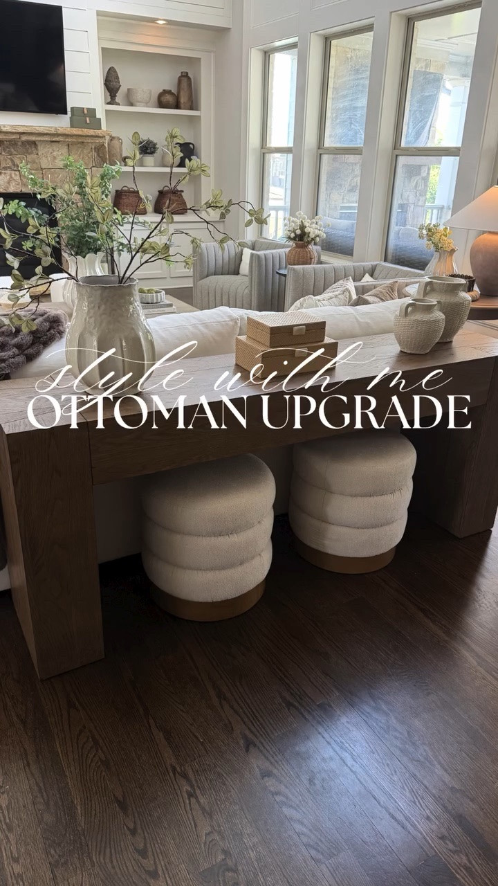 ✨ Sometimes it’s the smallest swap that makes the biggest impact! ✨

I loved my boucle ottomans, but when I spotted these gorgeous channel tufted pebbled velvet ottomans with the wood base at Target, I knew they were coming home with me. 🤎

I swapped out the old ones under my sofa table and WOW… the texture, the warmth, the designer look—they completely transformed this space! It’s giving high-end home decor without the high-end price tag. 👏

#targethomefinds
#homedecorfinds
#interiorstyling
#designerlookforless
#targetstyle

#LTKHome