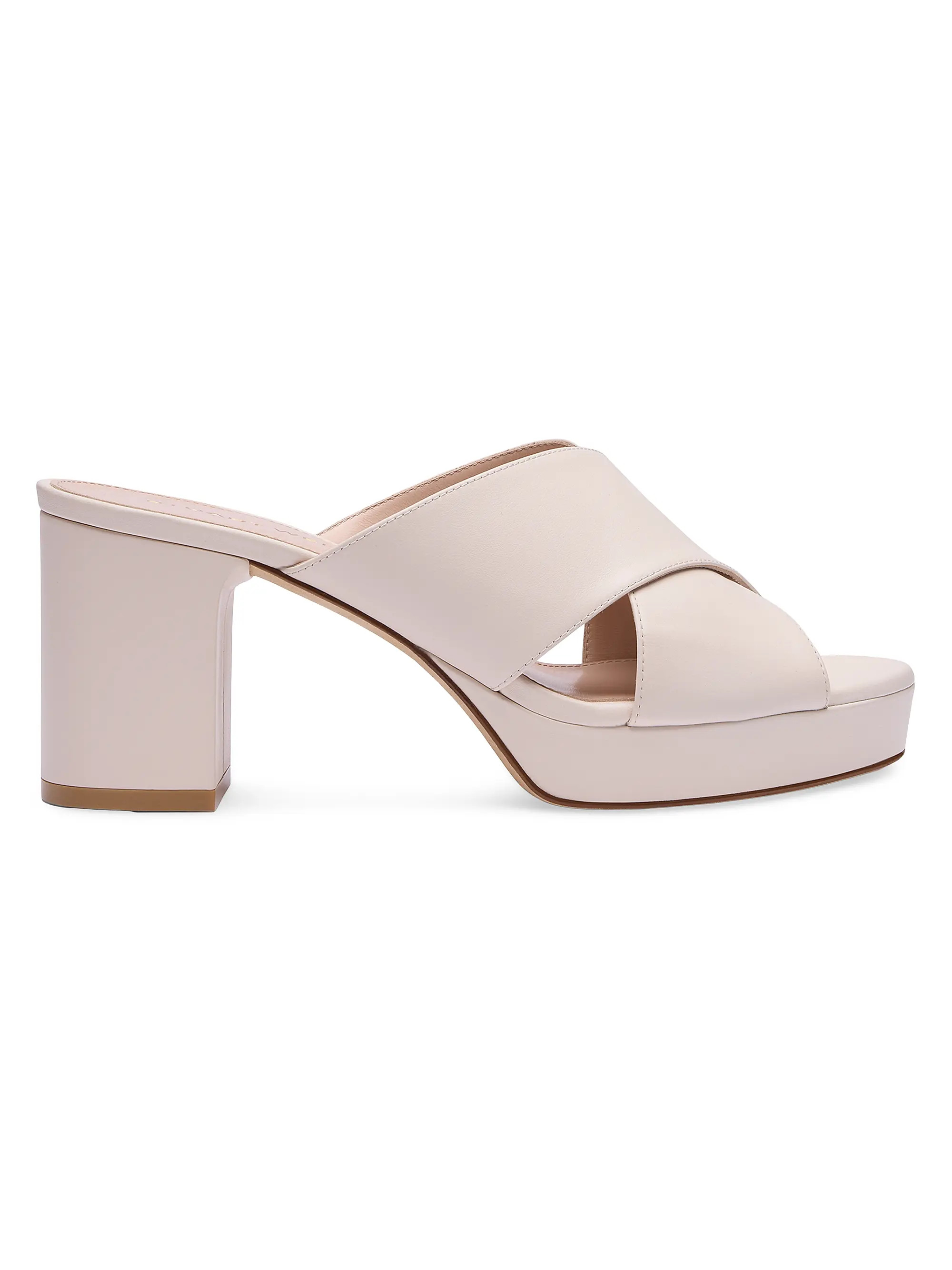 Dayna 80MM Leather Platform Slide Sandals | Saks Fifth Avenue