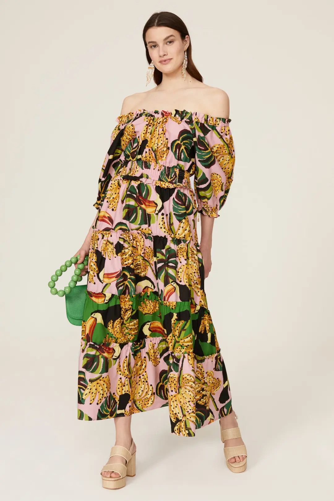 Farm Rio Toucananas Tiered Maxi Multicolored-print | Rent the Runway