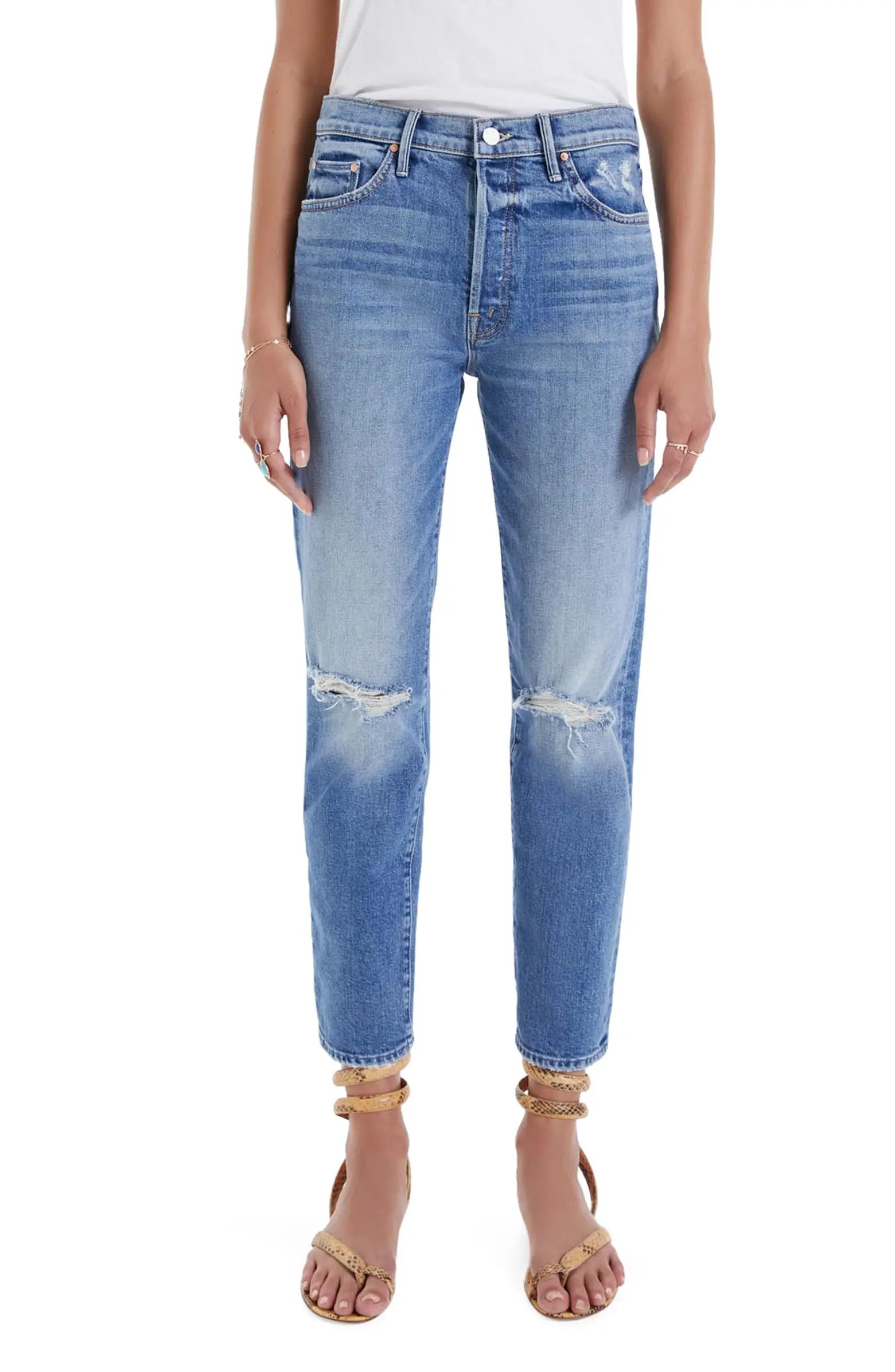 The Trickster Ripped Ankle Straight Leg Jeans | Nordstrom