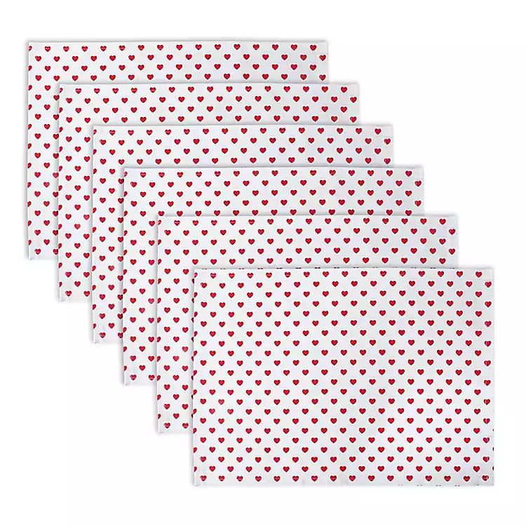 Mini Hearts Valentine's Day Placemats, Set of 6 | Kirkland's Home