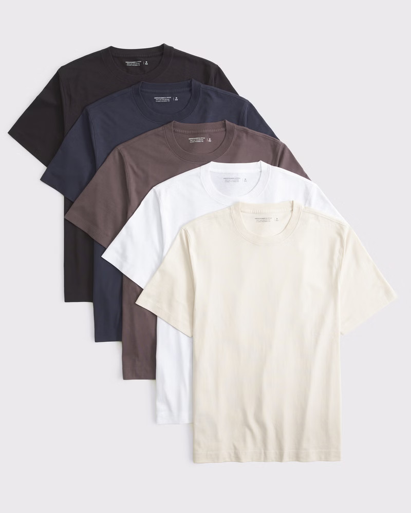 Men's 5-Pack Classic Polished Tees | Men's Tops | Abercrombie.com | Abercrombie & Fitch (US)