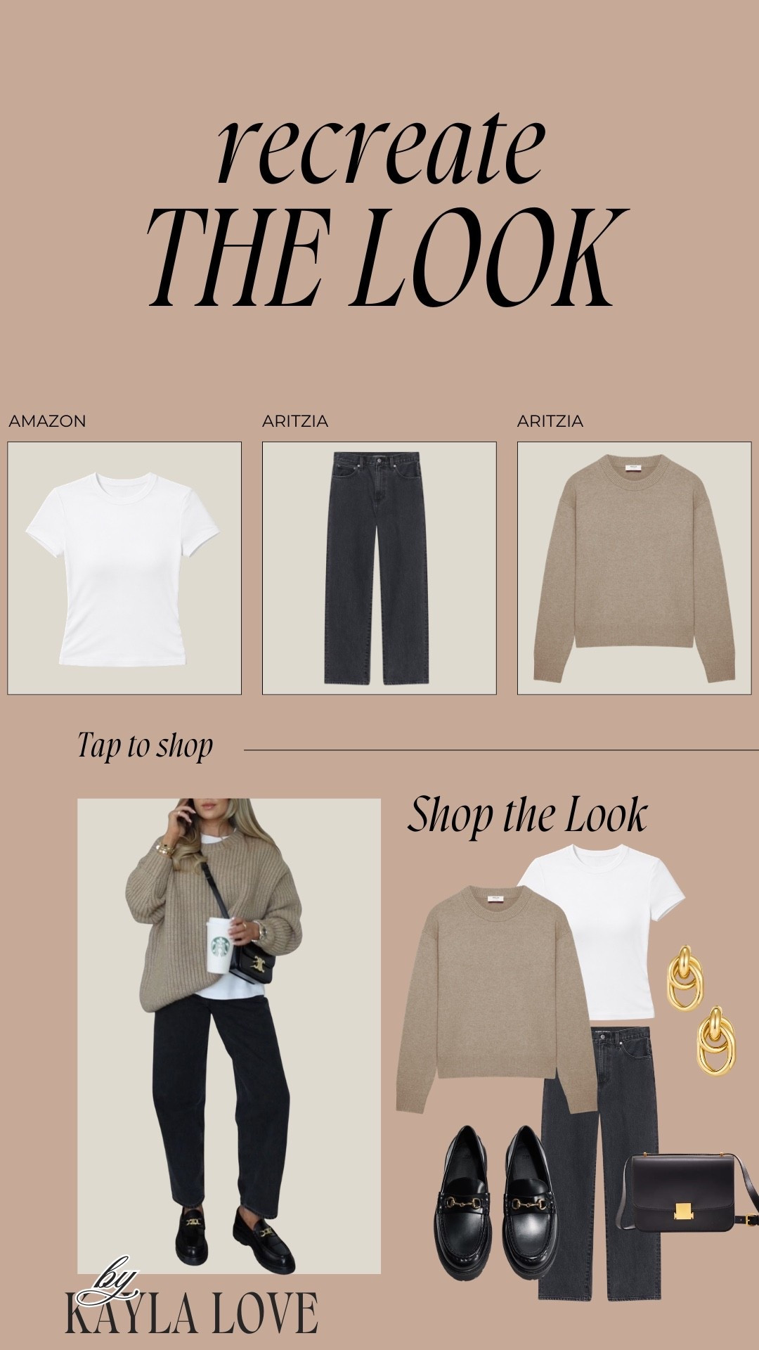 Recreating a Pinterest look and bring it to life with pieces from all different price points🫶 I’m loving how a simple Amazon basic tee + Aritzia jeans & sweater combo feels so pulled together with H&M loafers, Quince leather bag, and these Amazon gold earrings ✨ Obsessed with how easy it is to mix pieces you love from everywhere!

#LTKSeasonal #LTKgrwm #LTKootd