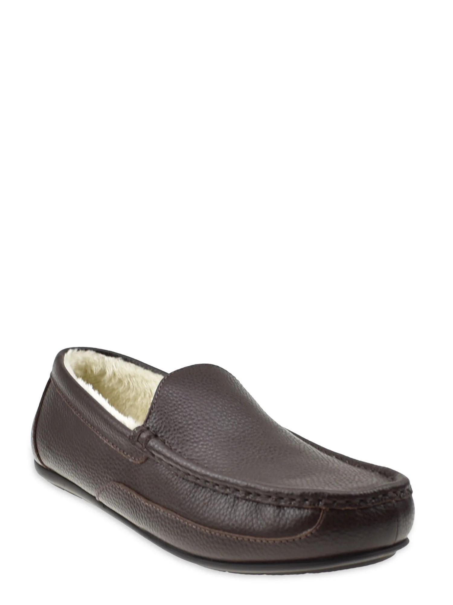 George Men's Genuine Leather Moccasin Slippers - Walmart.com | Walmart (US)