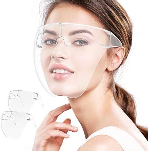 Face Shield, 2 Pack Clear Safety Face Shields with Frame Detachable Full Face Protective Reusable... | Amazon (US)