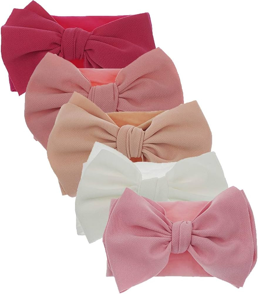 KIDOCHEESE Baby Girl Bows Nylon Headbands with Bows Hair Bow Handmade Hairbands Elastics Hair Acc... | Amazon (US)