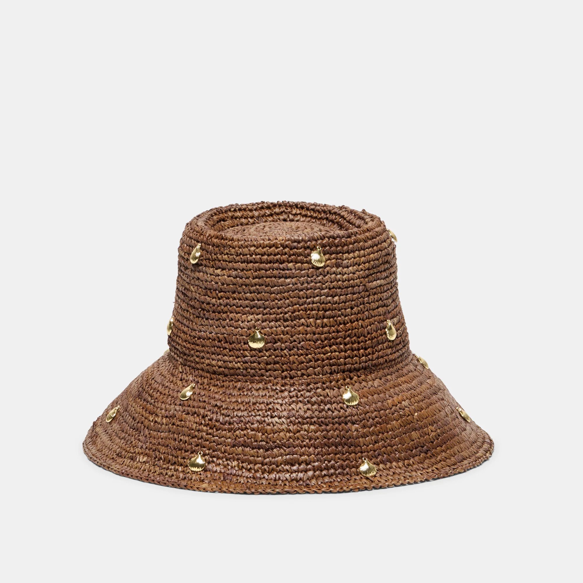 Straw Cloche With Charms Brown | DolceVita.com