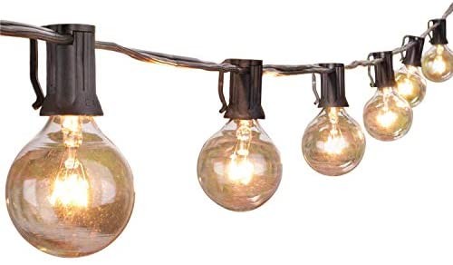 Outdoor String Lights 25 Feet G40 Globe Patio Lights with 26 Edison Glass Bulbs(1 Spare), Waterpr... | Amazon (US)