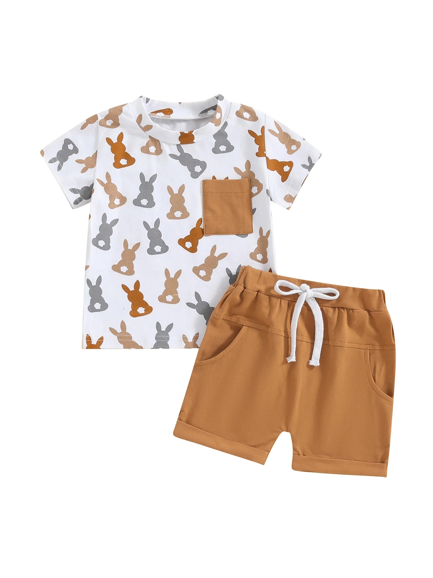 Qiylii Toddler Baby Boys Easter Shorts Clothes Sets 0 6 12 18 24 Months 2T 3T Short Sleeve Bunny ... | Walmart (US)