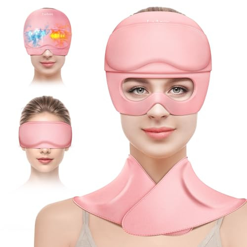 Migraine Relief Cap and Neck Ice Pack Wrap with Ice Eye Masks,3 in 1 Detachable Hot and Cold Ther... | Amazon (US)