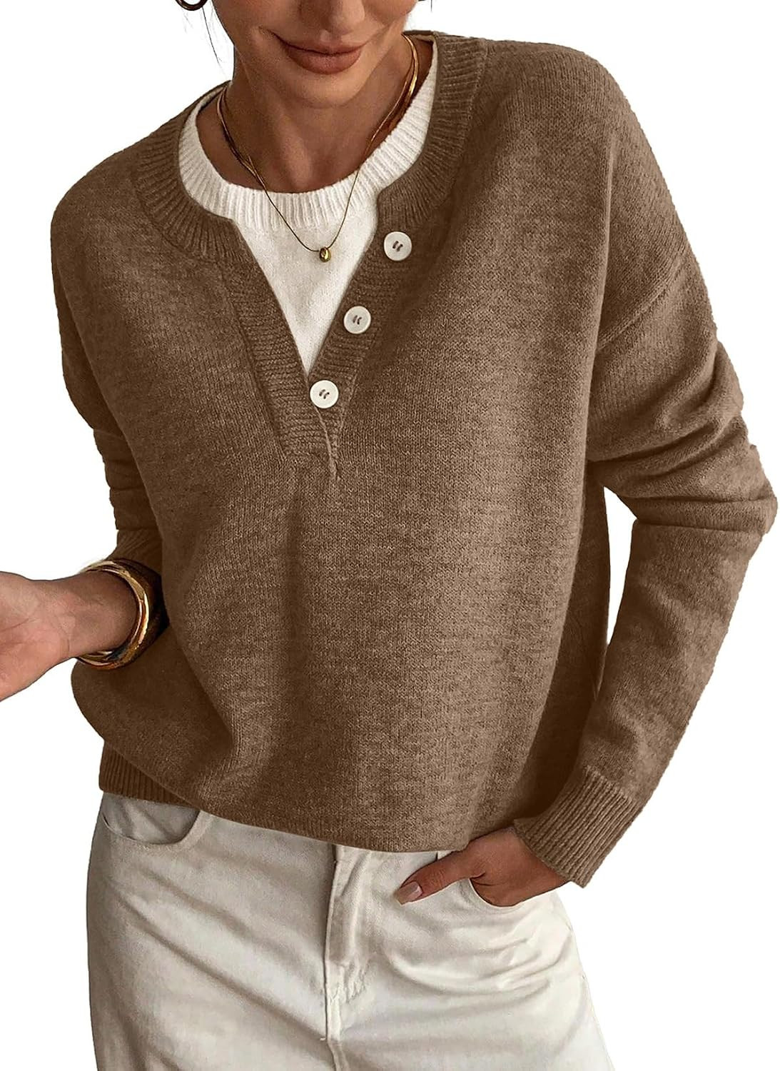 SHEWIN Sweaters for Womens Lightweight Business Casual Long Sleeves Tops 2026 Fall Winter Clothes Outfits | Amazon (US)