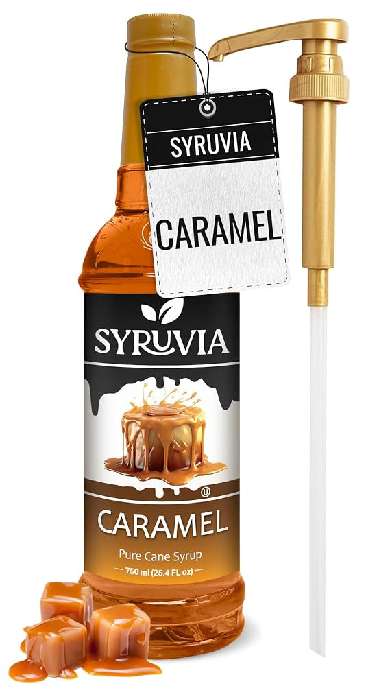 Syruvia Coffee Syrup, Caramel Flavored Syrup for Drinks, Lattes, and Desserts – 25.4 fl oz, Wit... | Amazon (US)