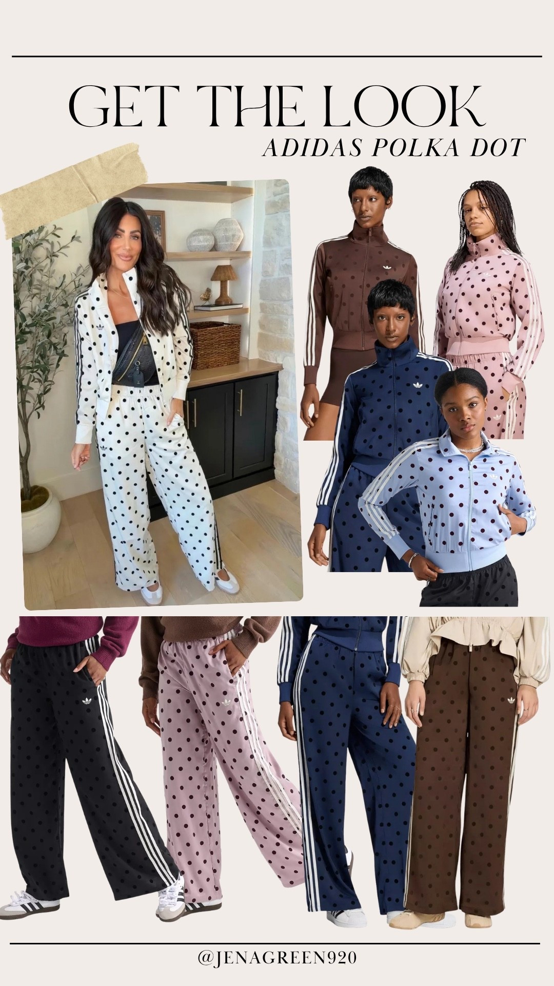 Adidas Polka Dot | Track Pants | Matching Set | Track Jacket | Athleisure