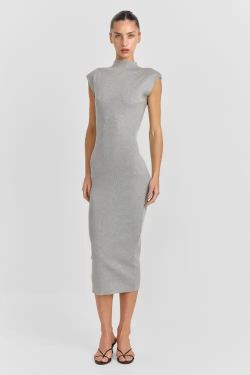 Sasha Therese Suzette Midi Dress in Grey at Nordstrom, Size Small | Nordstrom