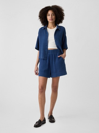6" High Rise Gauze Pull-On Shorts | Gap Factory